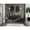 Mexen Rivel vonios kambario spintelė 140 cm su praustuvu Vela, 1 stalčius, rifliuota, juoda matinė - 91A20-14023-1-BF71-W23M71