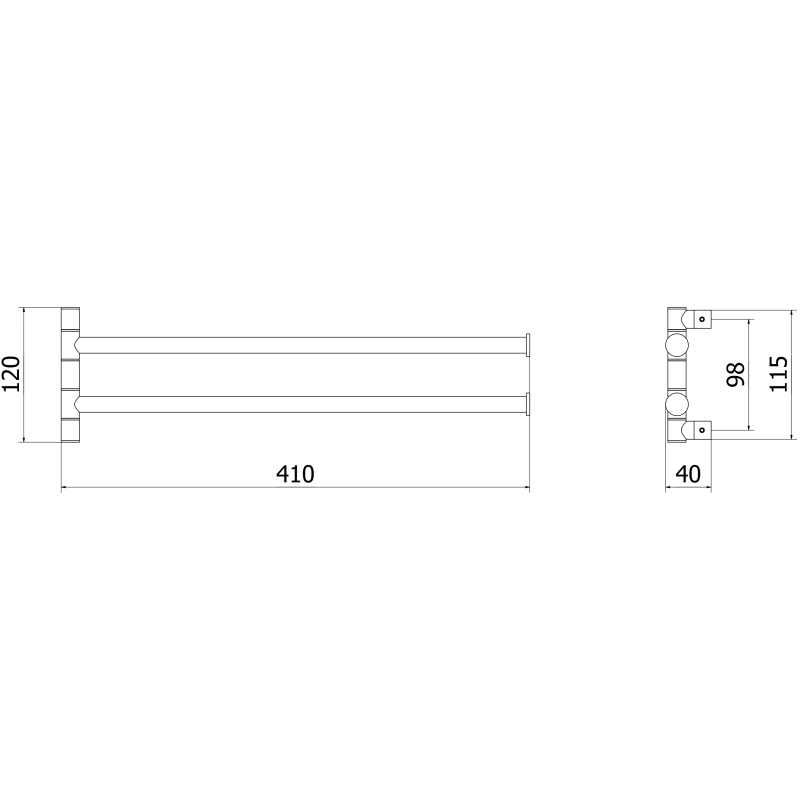 Mexen Loop dviguba besisukanti rankšluosčių pakaba, chromas - 70A71049-00