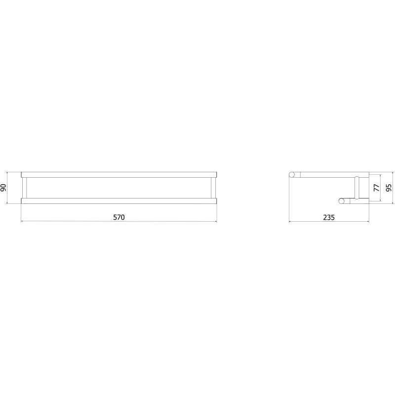 Mexen Loop rankšluosčių lentynėlė, šlifuotas auksinis - 70A71081-55