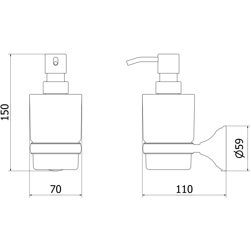 Mexen Lusso muilo dozatorius, juodas - 70A16858-70