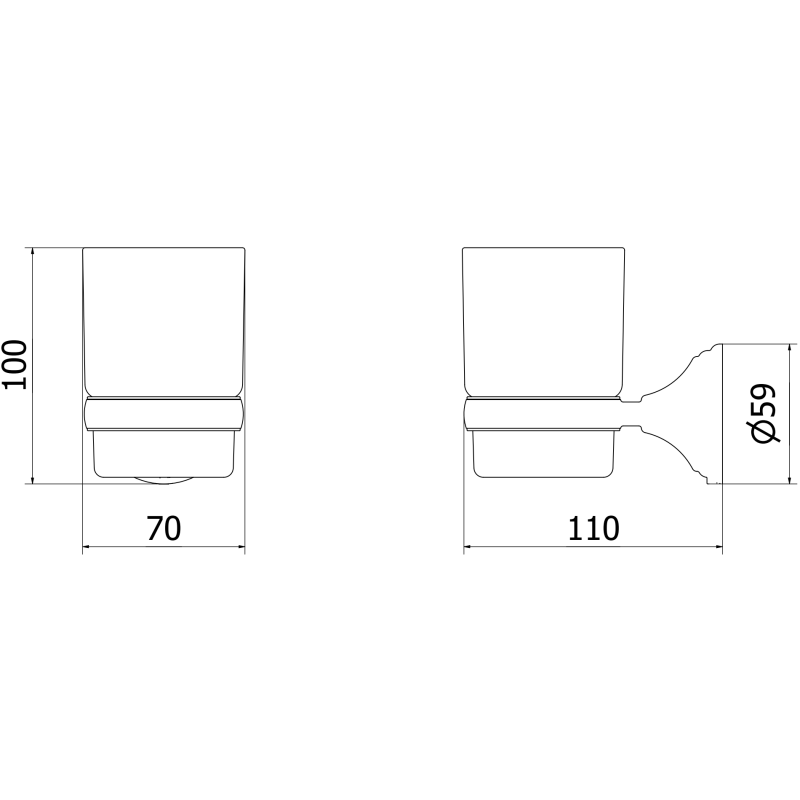 Mexen Lusso puodelis dantų šepetėliams, chromas - 70A16851-00