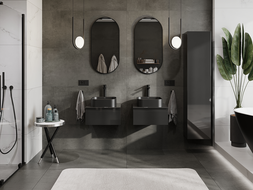 Mexen Orio vonios spintelė po praustuvu 50 cm, 1 stalčius, juodas blizgesys - 91A10-05023-1-BF70