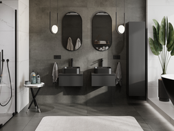 Mexen Orio vonios spintelė po praustuvu 50 cm, 1 stalčius, juoda matinė - 91A10-05023-1-BF71