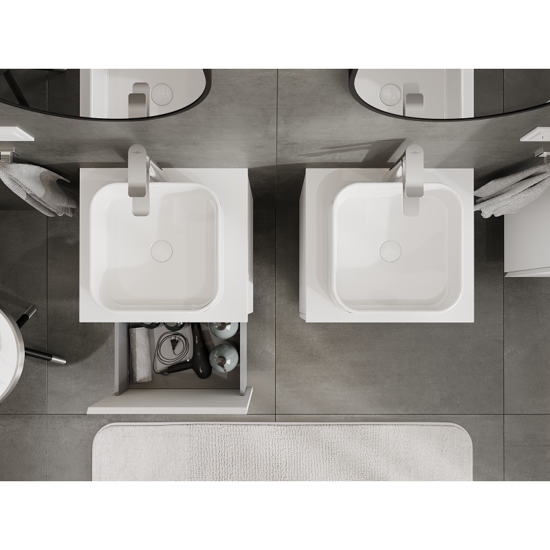 Mexen Orio vonios spintelė po praustuvu 50 cm, 1 stalčius, balta matinė - 91A10-05047-1-BF01