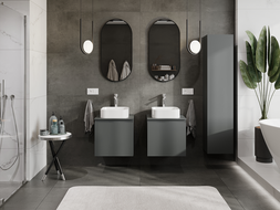 Mexen Orio vonios spintelė po kriaukle 50 cm, 1 stalčius, grafito matas - 91A10-05047-1-BF66