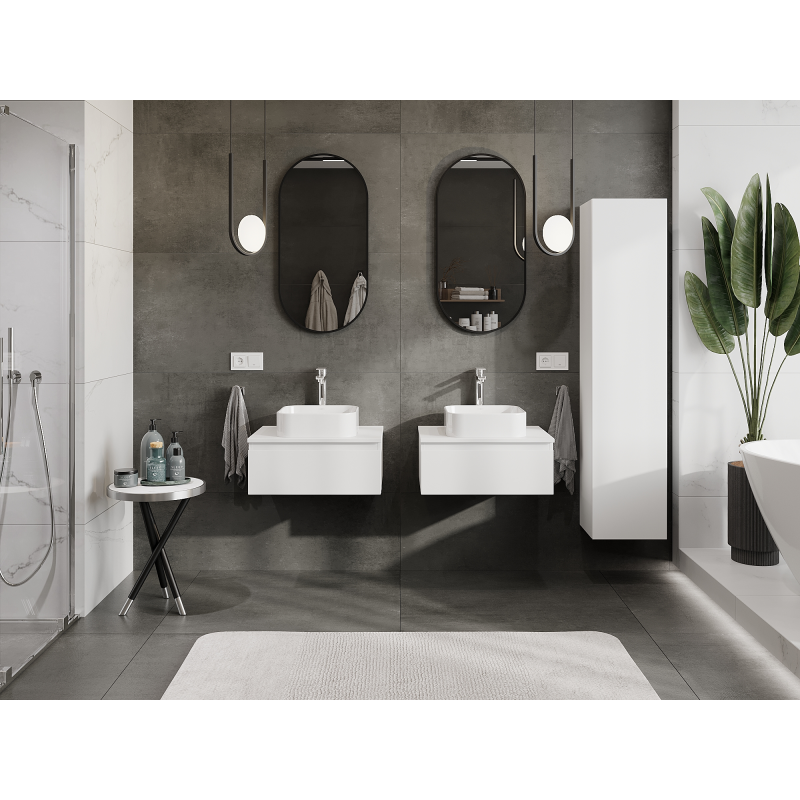 Mexen Orio vonios kambario spintelė po praustuvu 60 cm, 1 stalčius, balta matinė - 91A10-06023-1-BF01