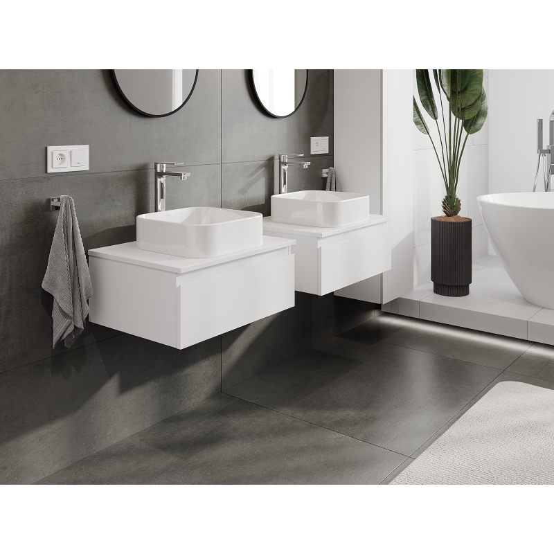 Mexen Orio vonios kambario spintelė po praustuvu 60 cm, 1 stalčius, balta matinė - 91A10-06023-1-BF01