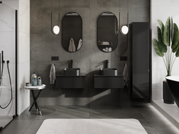 Mexen Orio vonios spintelė po praustuvu 60 cm, 1 stalčius, juodas blizgus - 91A10-06023-1-BF70