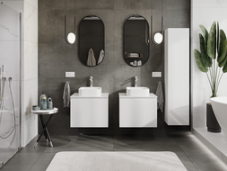 Mexen Orio vonios kambario spintelė po praustuvu 60 cm, 1 stalčius, blizgi balta - 91A10-06047-1-BF00