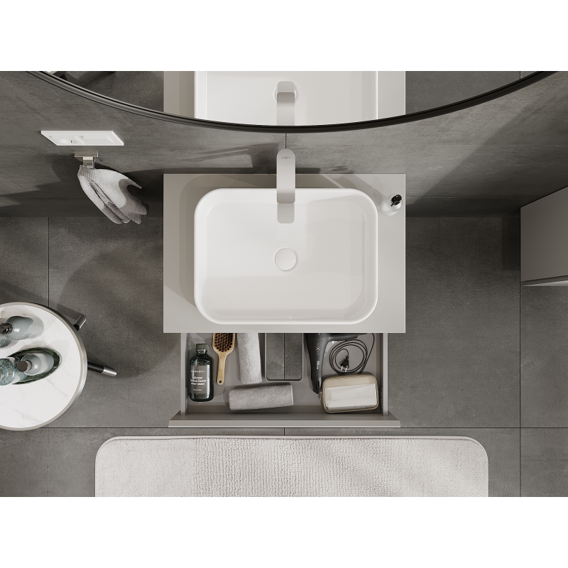 Mexen Orio vonios spintele po praustuvu 70 cm, 2 stalčiai, pilka matinė - 91A10-07047-2-BFF62