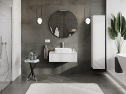 Mexen Orio vonios kambario spintelė po praustuvu 80 cm, 1 stalčius, blizgi balta - 91A10-08023-1-BF00