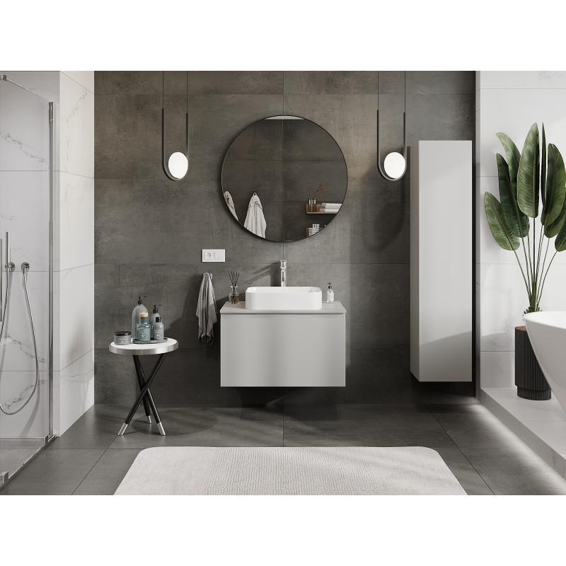 Mexen Orio vonios kambario spintelė po kriaukle 80 cm, 1 stalčius, pilka matinė - 91A10-08047-1-BF62