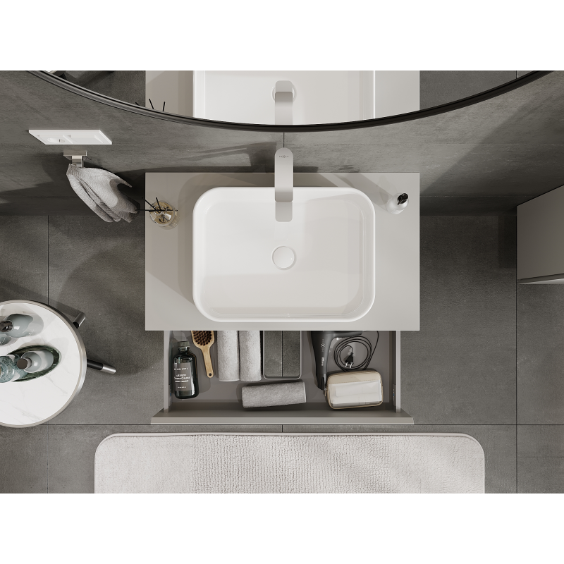 Mexen Orio vonios spintelė po praustuvu 80 cm, 2 stalčiai, pilka matinė - 91A10-08047-2-BFF62