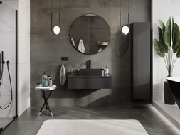 Mexen Orio vonios kambario spintelė po praustuvu 90 cm, 1 stalčius, juoda matinė - 91A10-09023-1-BF71