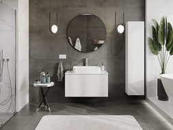 Mexen Orio vonios spintelė po kriaukle 90 cm, 1 stalčius, balta blizgi - 91A10-09047-1-BF00