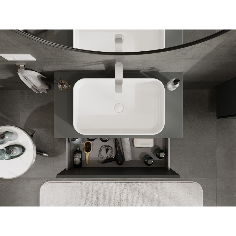 Mexen Orio vonios spintelė po praustuvu 90 cm, 1 stalčius, matinė grafito - 91A10-09047-1-BF66