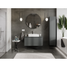 Mexen Orio vonios kambario spintelė po praustuvu 100 cm, 1 stalčius, matinė grafito spalva - 91A10-10047-1-BF66