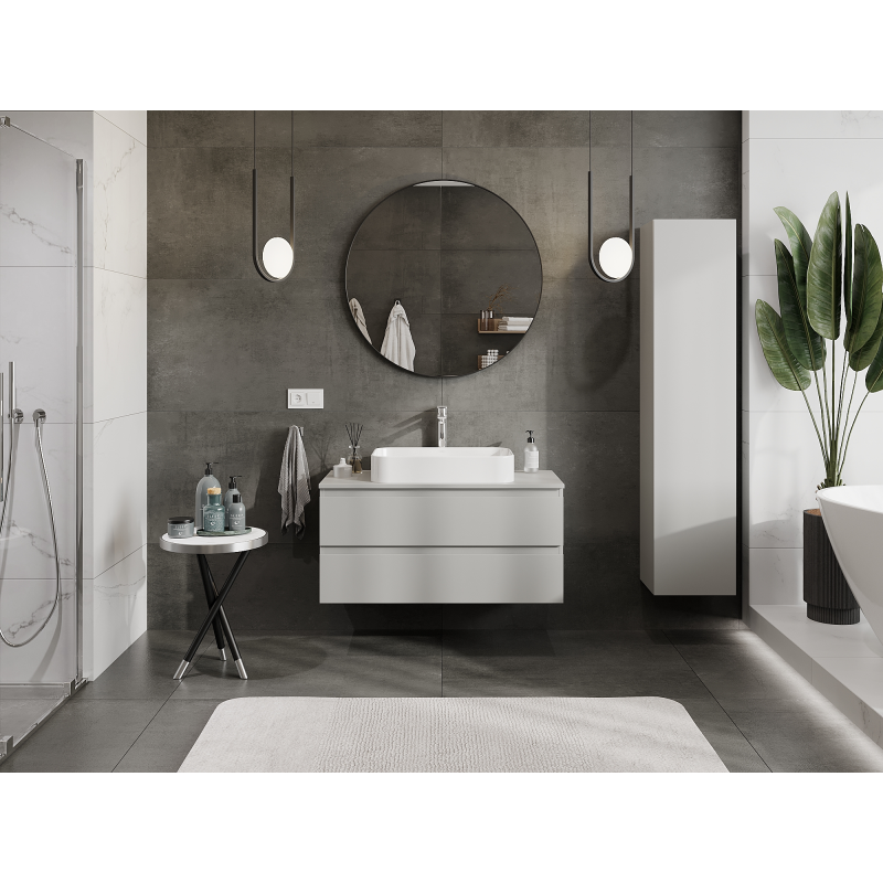 Mexen Orio vonios spintelė po praustuvu 100 cm, 2 stalčiai, pilka matinė - 91A10-10047-2-BFF62