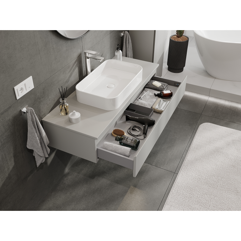 Mexen Orio vonios spintelė po praustuvu 120 cm, 1 stalčius, pilka matinė - 91A10-12023-1-BF62