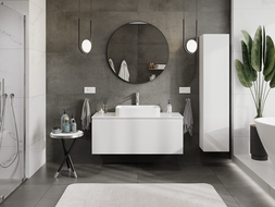 Mexen Orio vonios spintelė po praustuvu 120 cm, 1 stalčius, blizgi balta - 91A10-12047-1-BF00