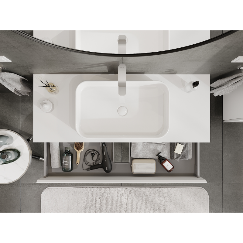 Mexen Orio vonios spintelė po praustuvu 120 cm, 2 stalčiai, balta matinė - 91A10-12047-2-BFF01