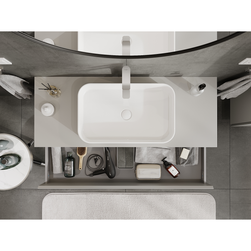 Mexen Orio vonios spintelė po praustuvu 120 cm, 2 stalčiai, pilka matinė - 91A10-12047-2-BFF62