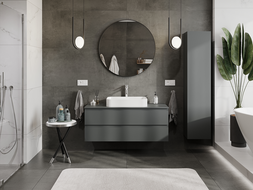 Mexen Orio vonios kambario spintelė po praustuvu 120 cm, 2 stalčiai, matinė grafito - 91A10-12047-2-BFF66