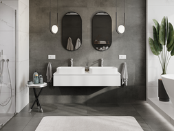 Mexen Orio vonios spintelė po praustuvu 140 cm, 1 stalčius, matinė balta - 91A10-14023-1-BF01