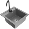 Mexen Vito granito plautuvė vienos kameros su virtuvės maišytuvu Telma, pilka - 6503-71-670200-70
