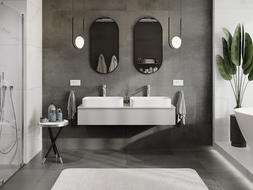 Mexen Orio vonios kambario spintelė po kriaukle 140 cm, 1 stalčius, pilkas matinis - 91A10-14023-1-BF62