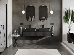 Mexen Orio vonios spintelė po praustuvu 140 cm, 1 stalčius, juoda matinė - 91A10-14023-1-BF71