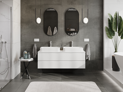 Mexen Orio vonios spintelė po praustuvu 140 cm, 2 stalčiai, balta matinė - 91A10-14047-2-BFF01