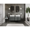 Mexen Orio vonios spintelė po praustuvu 140 cm, 2 stalčiai, matinė grafito spalva - 91A10-14047-2-BFF66