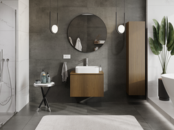 Mexen Rivel vonios spintelė po praustuvu 70 cm, 1 stalčius, grioveliuotas, riešutas - 91A20-07047-1-BF86