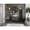 Mexen Rivel vonios spintelė po praustuvu 80 cm, 1 stalčius, rifliuota, matinė grafito spalva - 91A20-08047-1-BF66