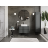 Mexen Rivel vonios kambario spintelė po praustuvu 80 cm, 2 stalčiai, rifliuota, matinė grafito spalva - 91A20-08047-2-BFF66