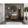Mexen Rivel vonios spintelė po praustuvu 90 cm, 1 stalčius, rifliuotas, riešutas - 91A20-09047-1-BF86