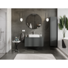 Mexen Rivel vonios kambario spintelė po praustuvo 100 cm, 1 stalčius, rifliuota, matinė grafito - 91A20-10047-1-BF66