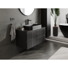 Mexen Rivel vonios kambario spintelė po praustuvu 100 cm, 2 stalčiai, rifliuota, juoda matinė - 91A20-10047-2-BFF71