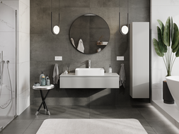 Mexen Rivel vonios spintelė po praustuvu 120 cm, 1 stalčius, rifliuota, pilka matinė - 91A20-12023-1-BF62