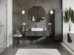 Mexen Rivel vonios grindų spintelė po praustuvu 120 cm, 1 stalčius, grioveliai, pilkas matinis - 91A20-12023-1-BF66