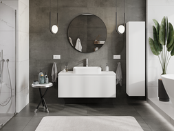 Mexen Rivel vonios kambario spintelė po praustuvu 120 cm, 1 stalčius, rifliuotas, baltas matinis - 91A20-12047-1-BF01