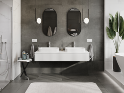 Mexen Rivel vonios kambario spintelė praustuvui 160 cm, 1 stalčius, rifliuota, balta matinė - 91A20-16023-1-BF01