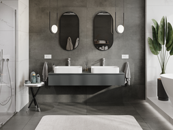 Mexen Rivel vonios spintelė po praustuvu 160 cm, 1 stalčius, grioveliais, matinė grafito - 91A20-16023-1-BF66