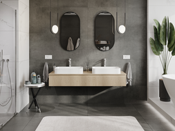 Mexen Rivel vonios spintelė po praustuvu 160 cm, 1 stalčius, rifliuota, ąžuolas - 91A20-16023-1-BF81