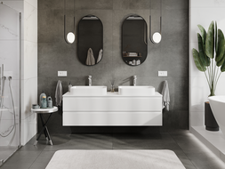 Mexen Rivel vonios spintelė po kriaukle 160 cm, 2 stalčiai, griovelėta, balta matinė - 91A20-16047-2-BFF01