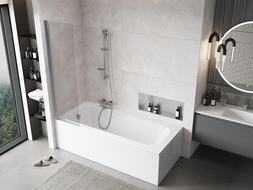 Mexen Mist vonios širma, vieno skydo, 50 x 150 cm, skaidri, chromuota - 8A9-050-001-01-00