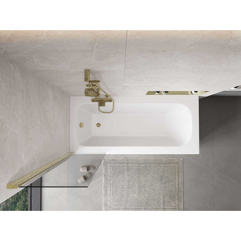 Mexen Mist vonios ekranas su 1 jungtimi 50 x 150 cm, skaidrus, auksinis - 8A9-050-001-50-00