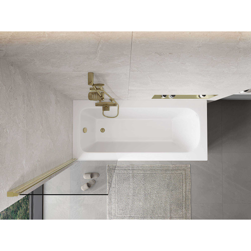 Mexen Mist vonios dušo sienelė 1-durų 60 x 150 cm, skaidri, auksinė - 8A9-060-001-50-00