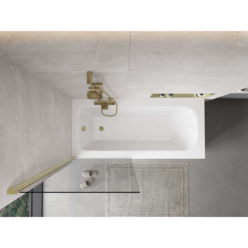 Mexen Mist vonios ekrano 1-durų 80 x 150 cm, permatomas, auksinis - 8A9-080-001-50-00